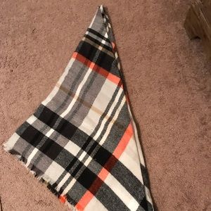 Plaid blanket scarf